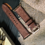 Dark Brown Maya Calfskin Leather Watch Strap, Artisan Handmade