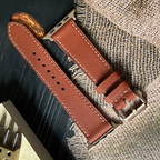 Classic Brown Swift Calfskin Leather Watch Strap, Handmade
