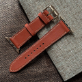 Classic Brown Swift Calfskin Leather Watch Strap, Handmade