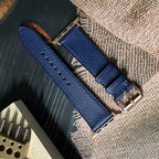 Navy Blue Alran Chevre Leather Watch Straps, Premium Handmade Bands