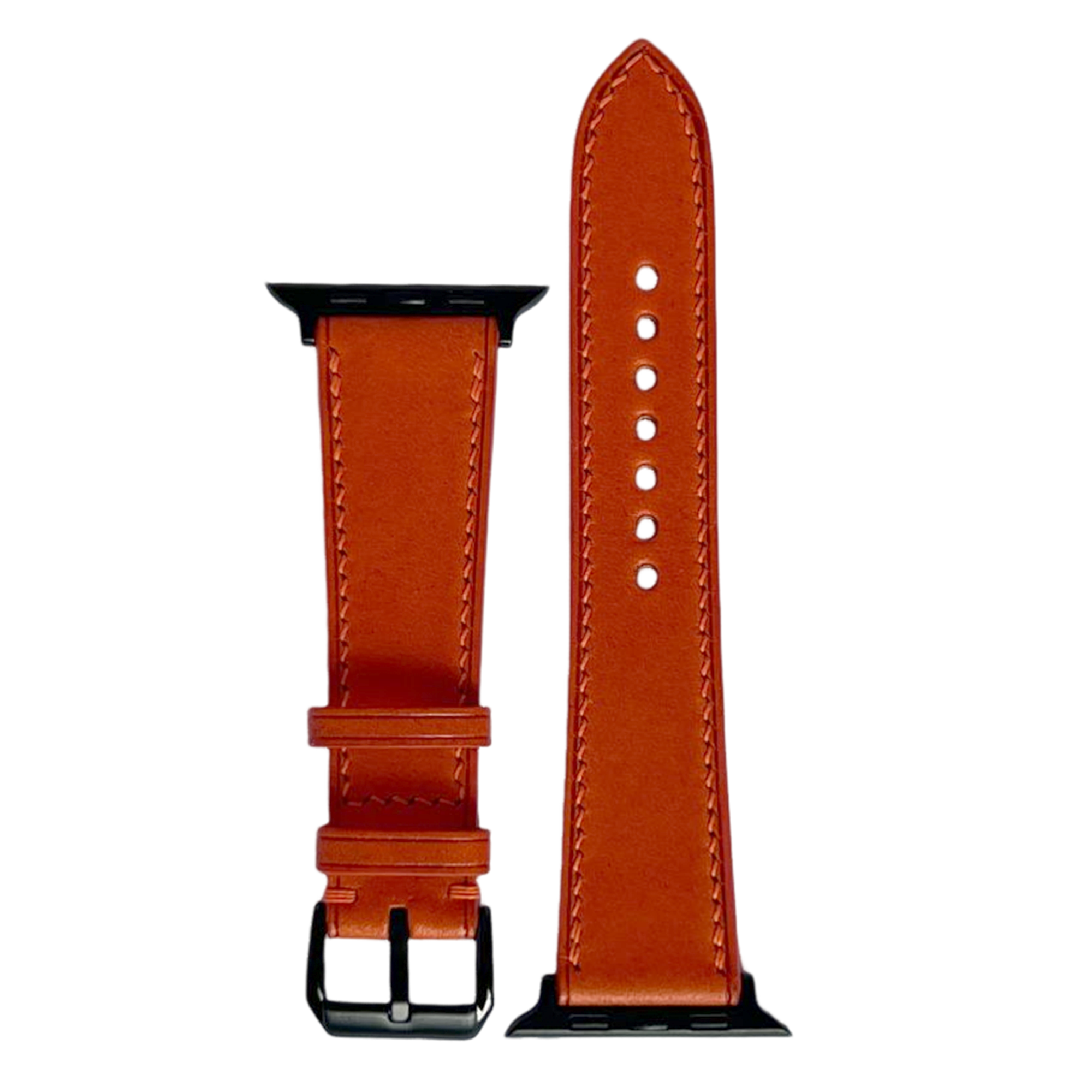 Orange Buttero Leather Watch Straps, Premium Handmade Leather