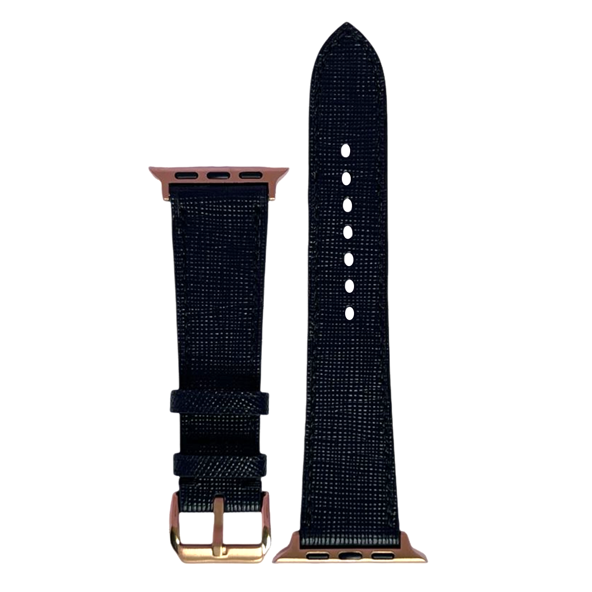 Black Saffiano Leather Watch Straps, Premium Handmade Bands
