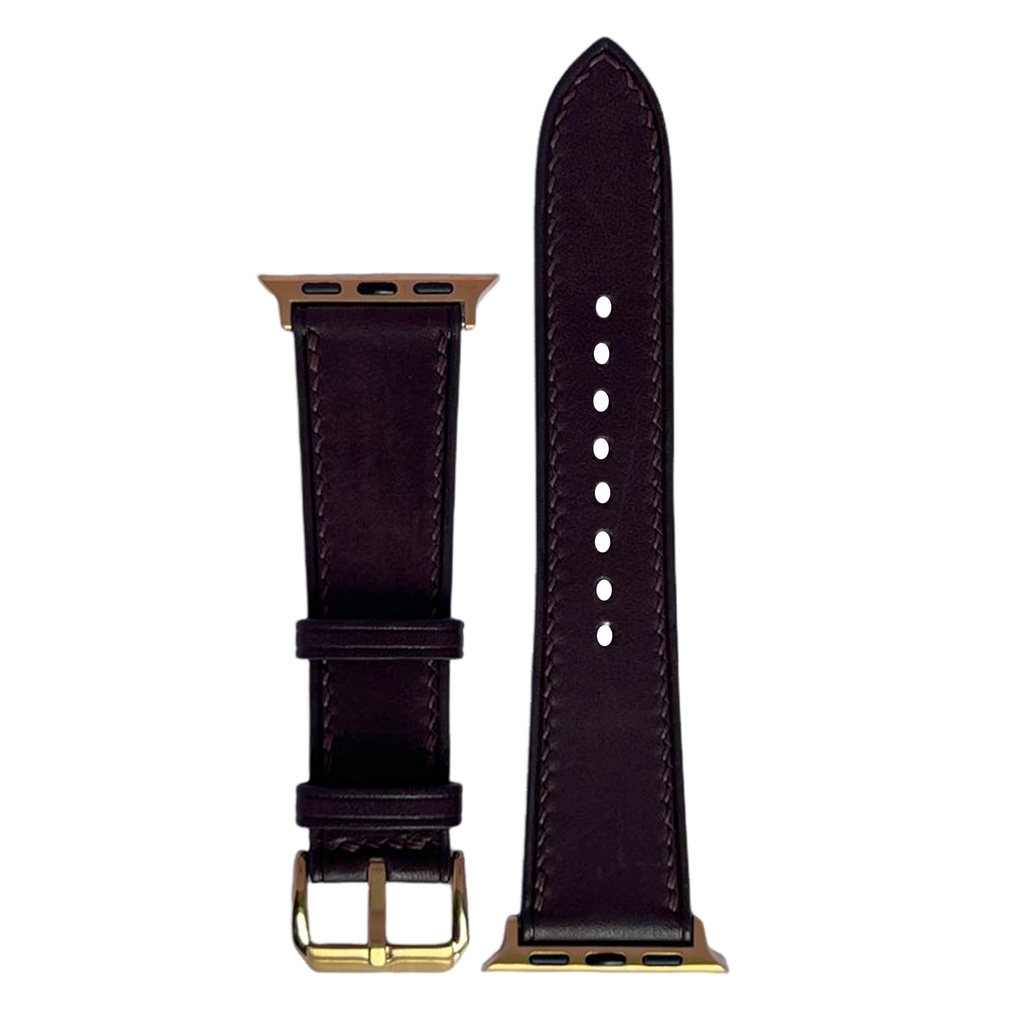 Dark Brown Barenia Leather Watch Straps, Luxury Artisan Craftsmanship