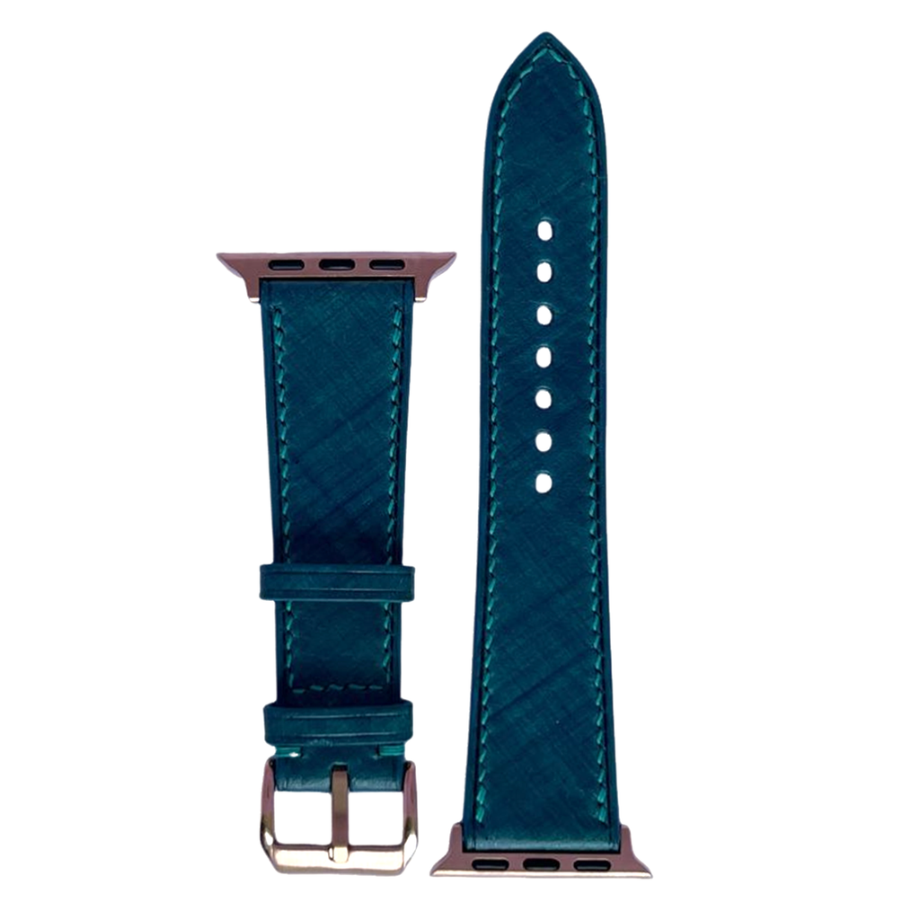 Pine Green Mozart Leather Watch Strap, Authentic Handcrafted Band