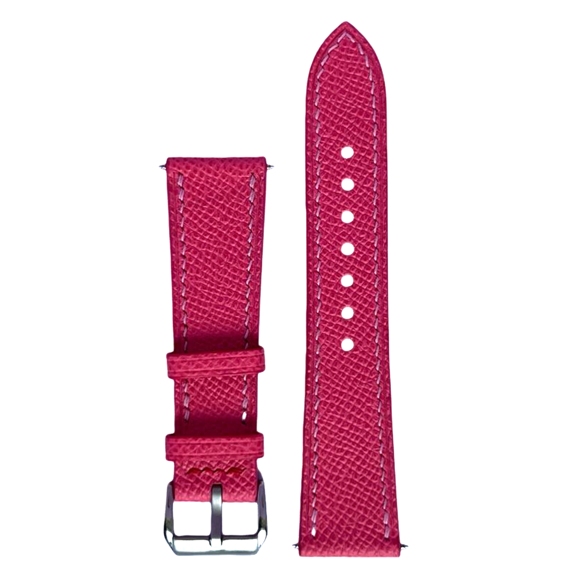 Rose Pink Epsom Leather Watch Strap, Premium Handmade Wrist Band