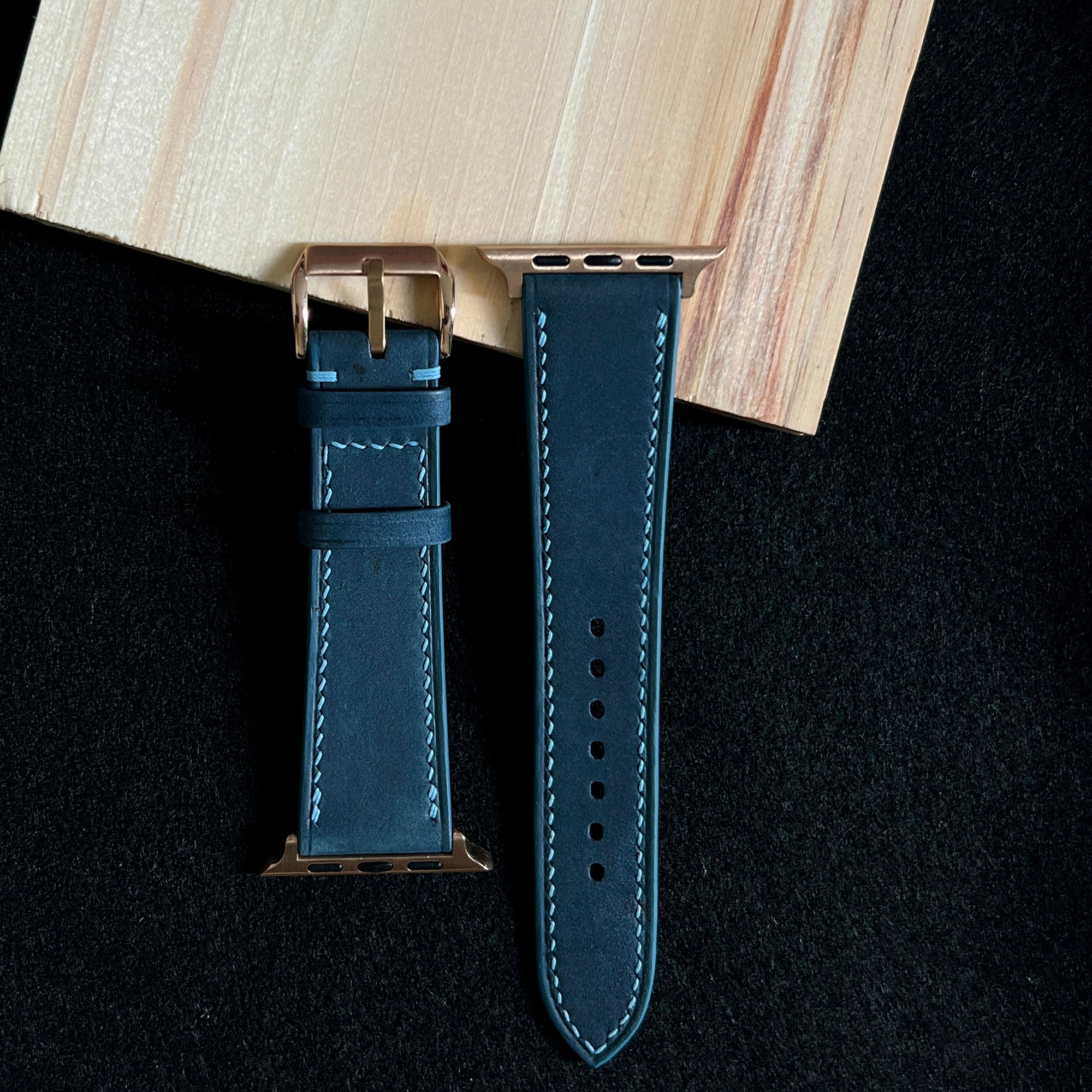 Handmade Blue Nubuck Leather Watch Straps, Premium Artisan Bands