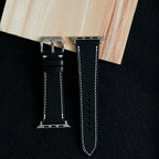 Custom Black Vachetta Leather Watch Straps, Premium Handmade Bands