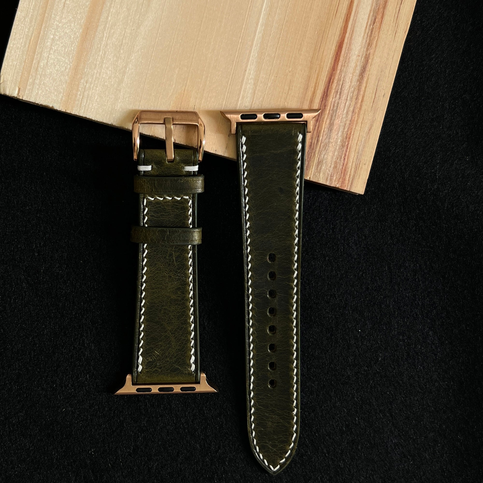 Forest Waxed Leather Watch Straps, Premium Handmade Bands