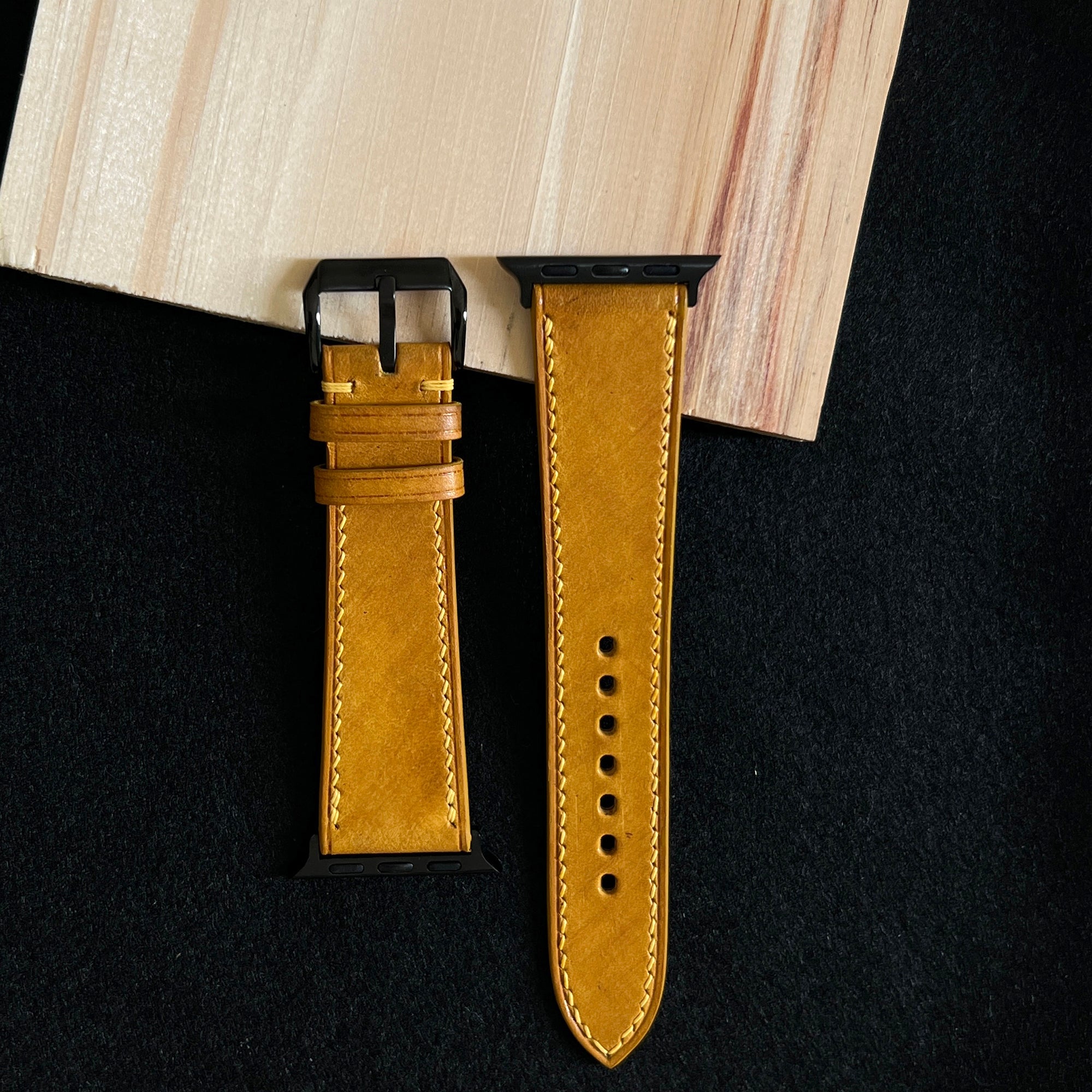 Yellow Mozart Leather Watch Strap, Premium Handmade Leather Band