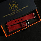 Red Pueblo Leather Watch Band, Handmade Premium Distressed Strap