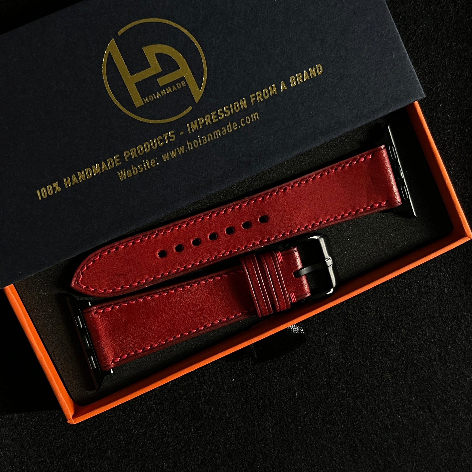 Red Pueblo Leather Watch Band, Handmade Premium Distressed Strap