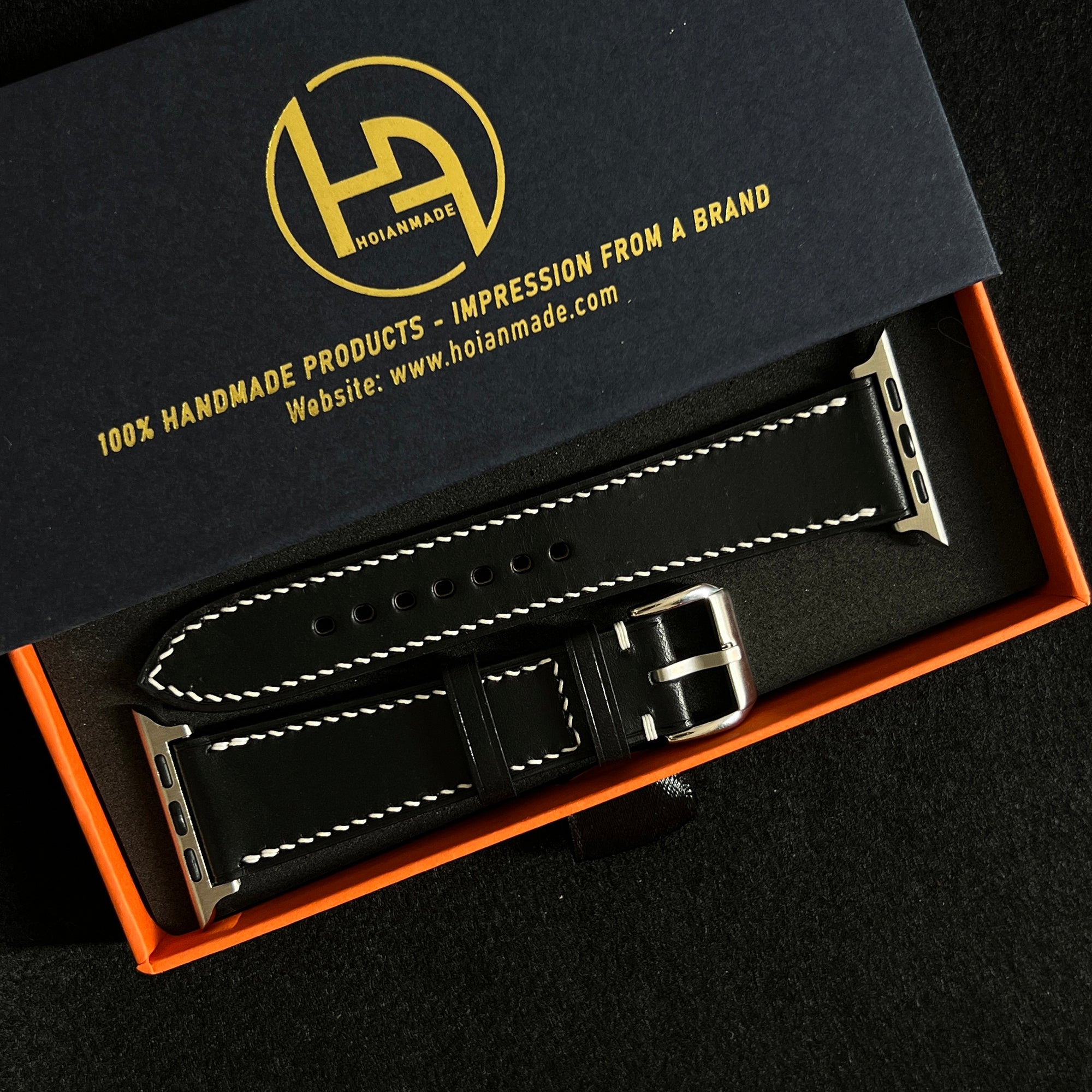Black Buttero Leather Watch Straps, Premium Handmade Leather