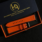 Orange Buttero Leather Watch Straps, Premium Handmade Leather
