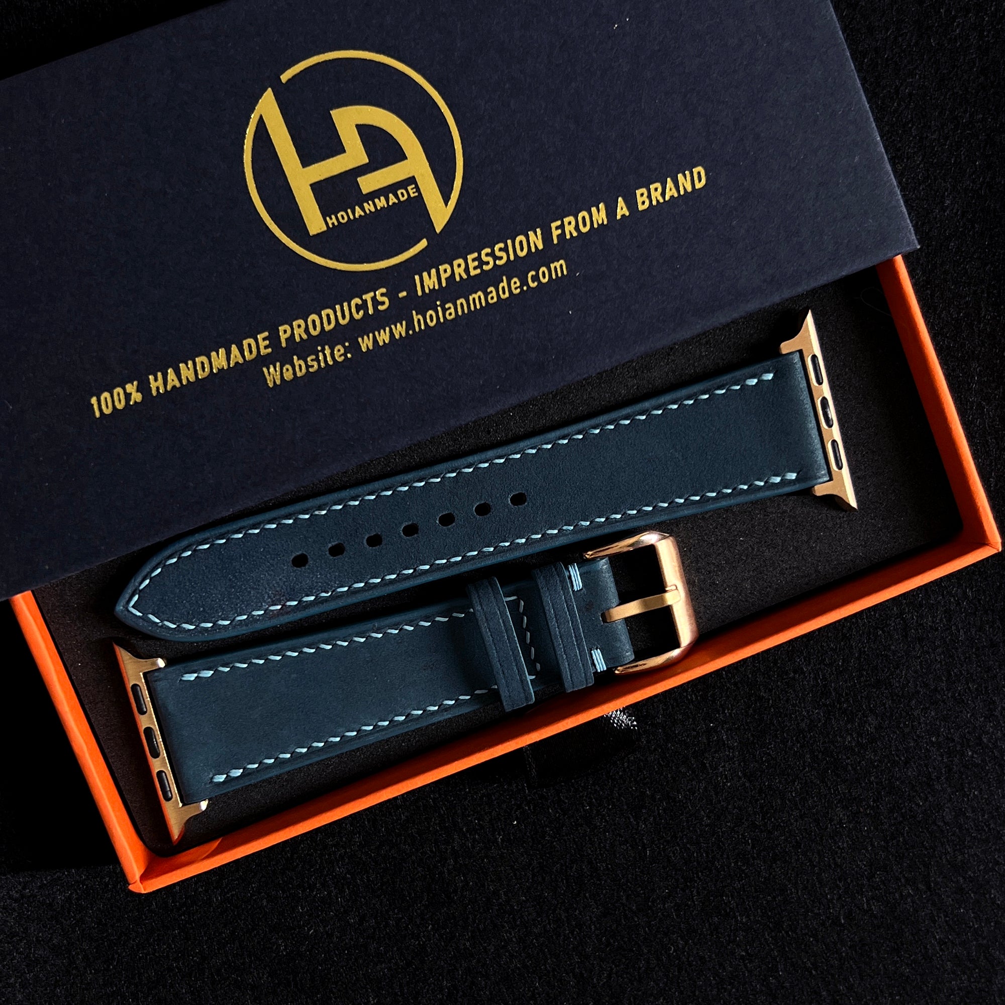 Handmade Blue Nubuck Leather Watch Straps, Premium Artisan Bands