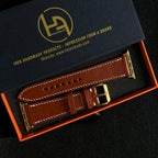 Classic Brown Vachetta Leather Watch Straps, Artisan Crafted Bands