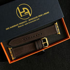 Dark Brown Barenia Leather Watch Straps, Luxury Artisan Craftsmanship