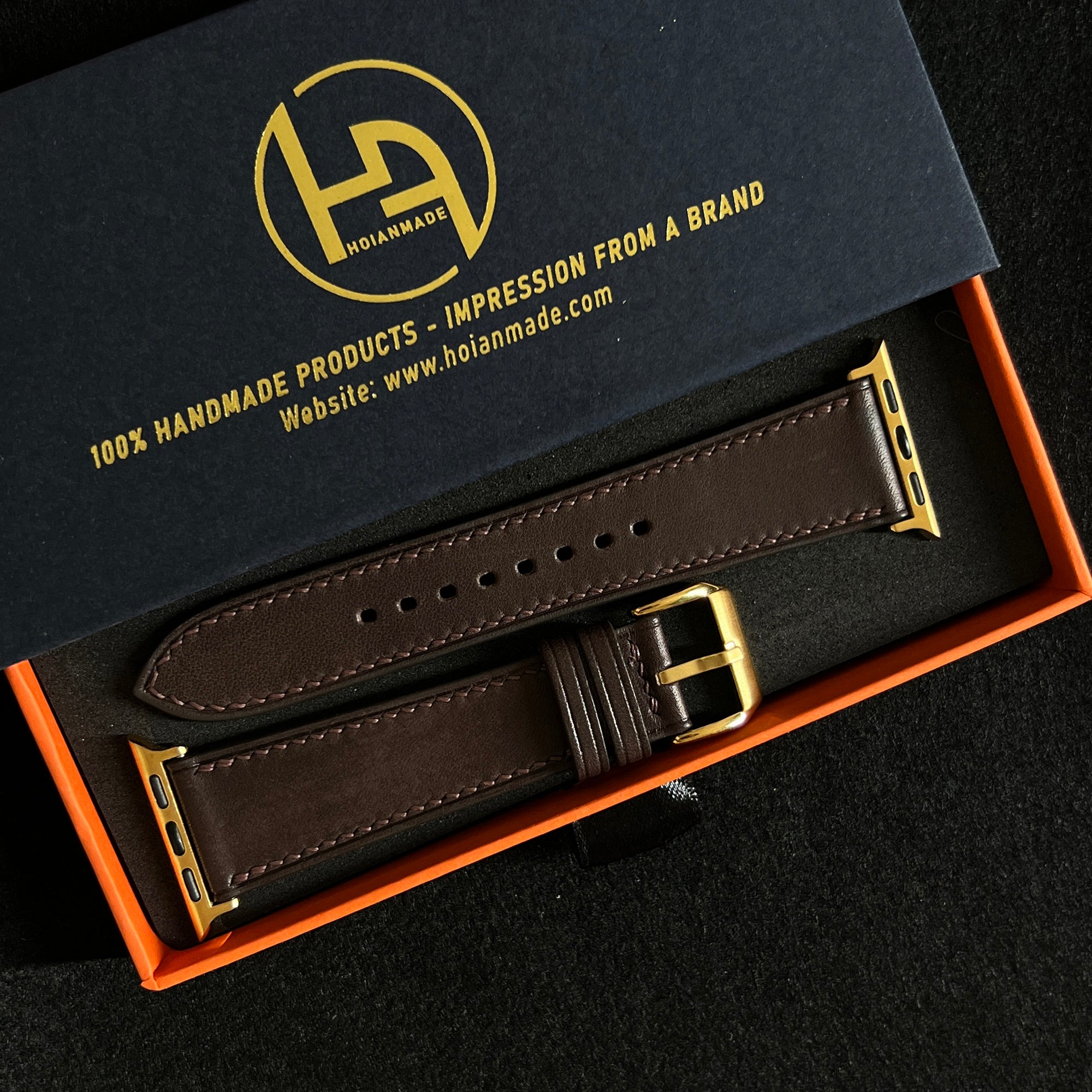 Dark Brown Barenia Leather Watch Straps, Luxury Artisan Craftsmanship