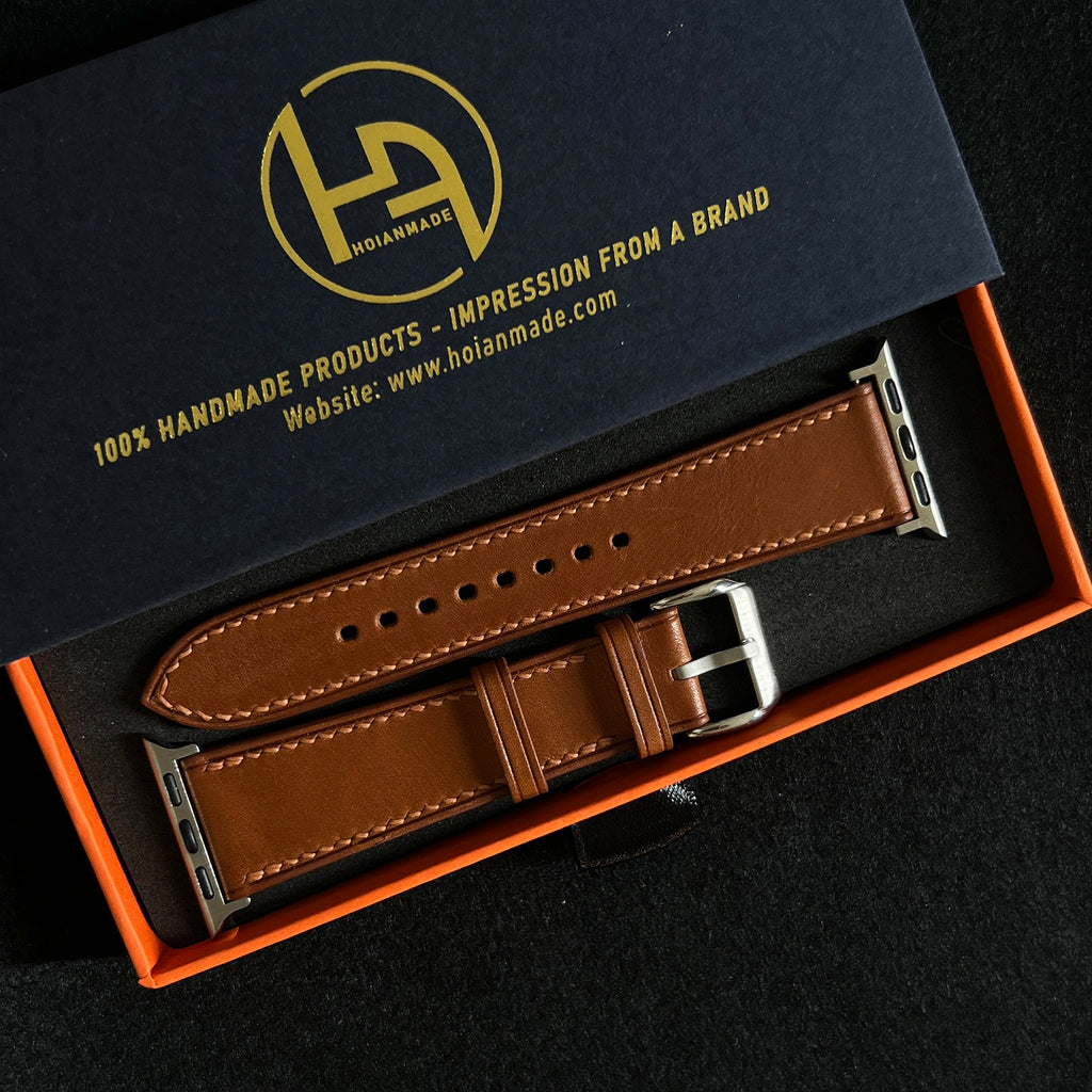 Brown Barenia Leather Watch Straps, Premium Handmade Bands