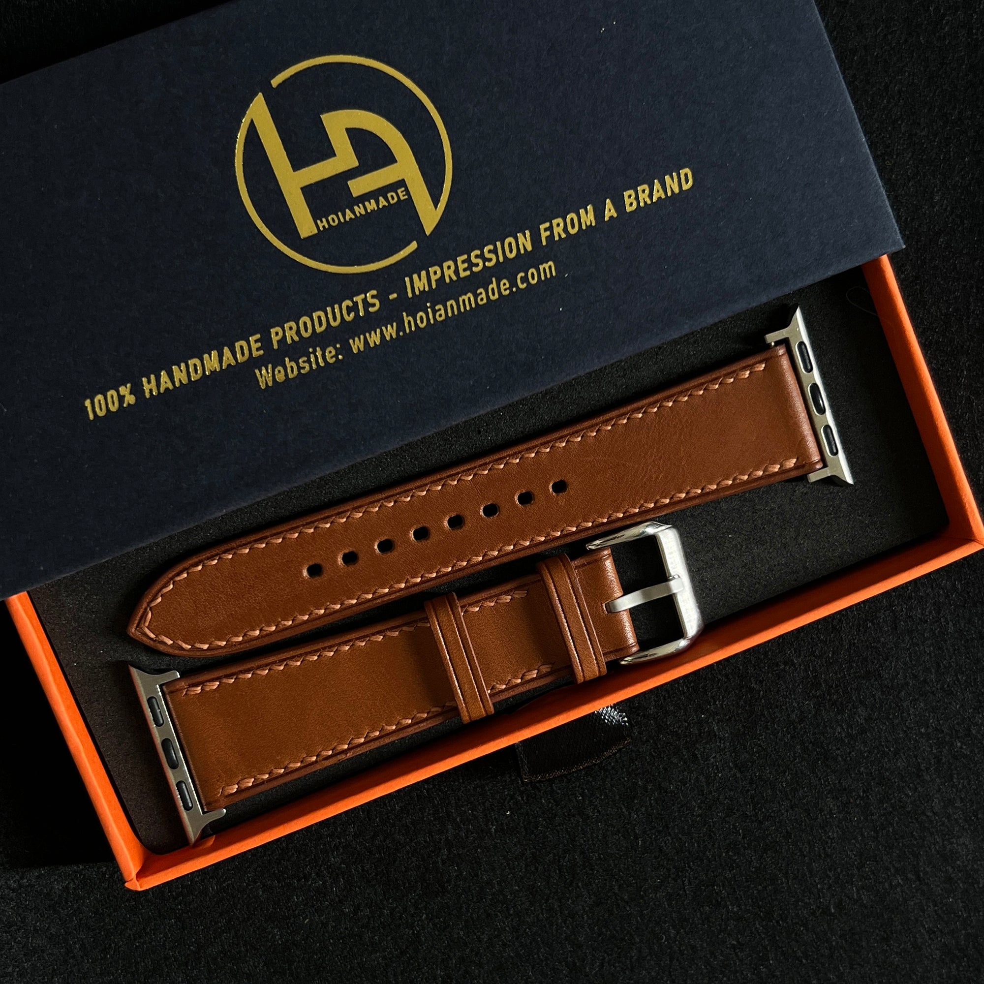Brown Barenia Leather Watch Straps, Premium Handmade Bands
