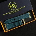 Pine Green Mozart Leather Watch Strap, Authentic Handcrafted Band