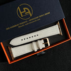 Elegant White Lizard Leather Watch Strap, Premium Handcrafted