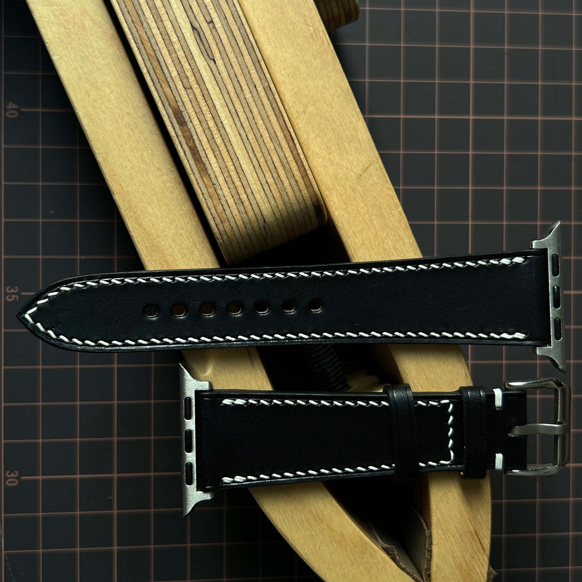 Black Buttero Leather Watch Straps, Premium Handmade Leather