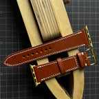 Classic Brown Vachetta Leather Watch Straps, Artisan Crafted Bands