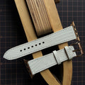 Elegant White Lizard Leather Watch Strap, Premium Handcrafted
