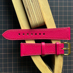 Rose Pink Epsom Leather Watch Strap, Premium Handmade Wrist Band