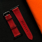 Red Pueblo Leather Watch Band, Handmade Premium Distressed Strap