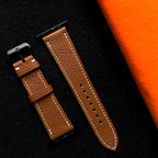Brown Togo Leather Watch Straps, Premium Handmade Leather Bands