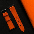 Orange Buttero Leather Watch Straps, Premium Handmade Leather