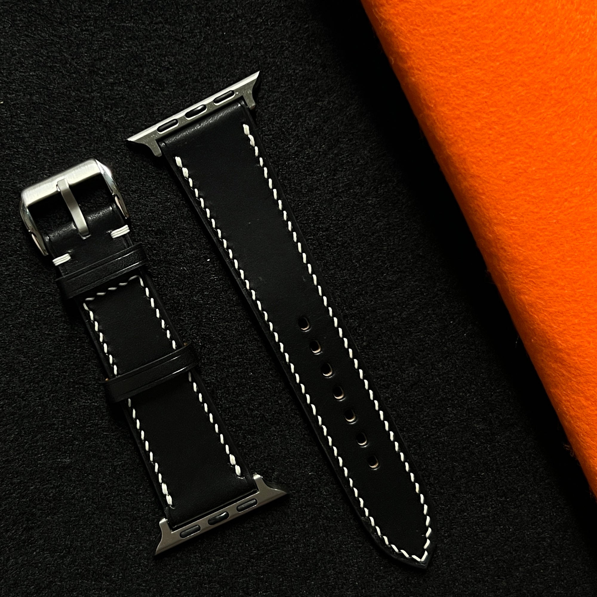 Black Buttero Leather Watch Straps, Premium Handmade Leather
