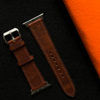 Classic Brown Waxed Leather Watch Straps, Premium Handmade Bands