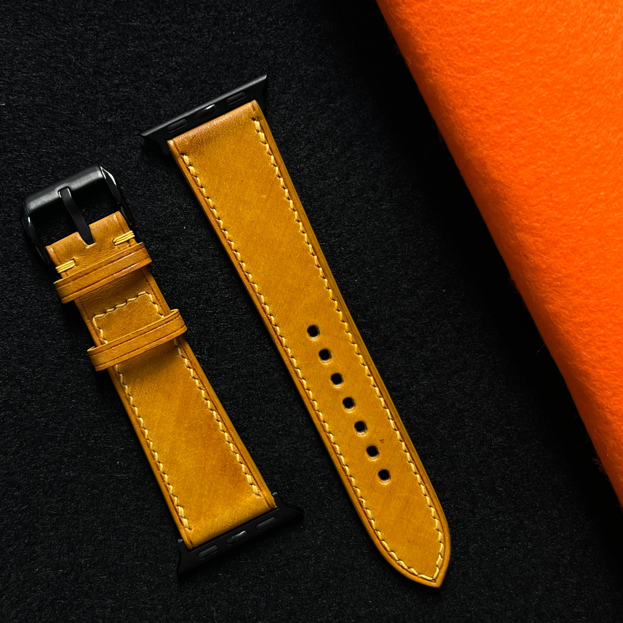 Yellow Mozart Leather Watch Strap, Premium Handmade Leather Band