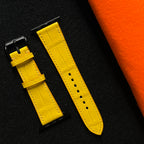 Vibrant Yellow Alligator Leather Watch Strap, Premium Handmade Band
