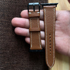 Brown Togo Leather Watch Straps, Premium Handmade Leather Bands