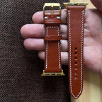 Classic Brown Vachetta Leather Watch Straps, Artisan Crafted Bands