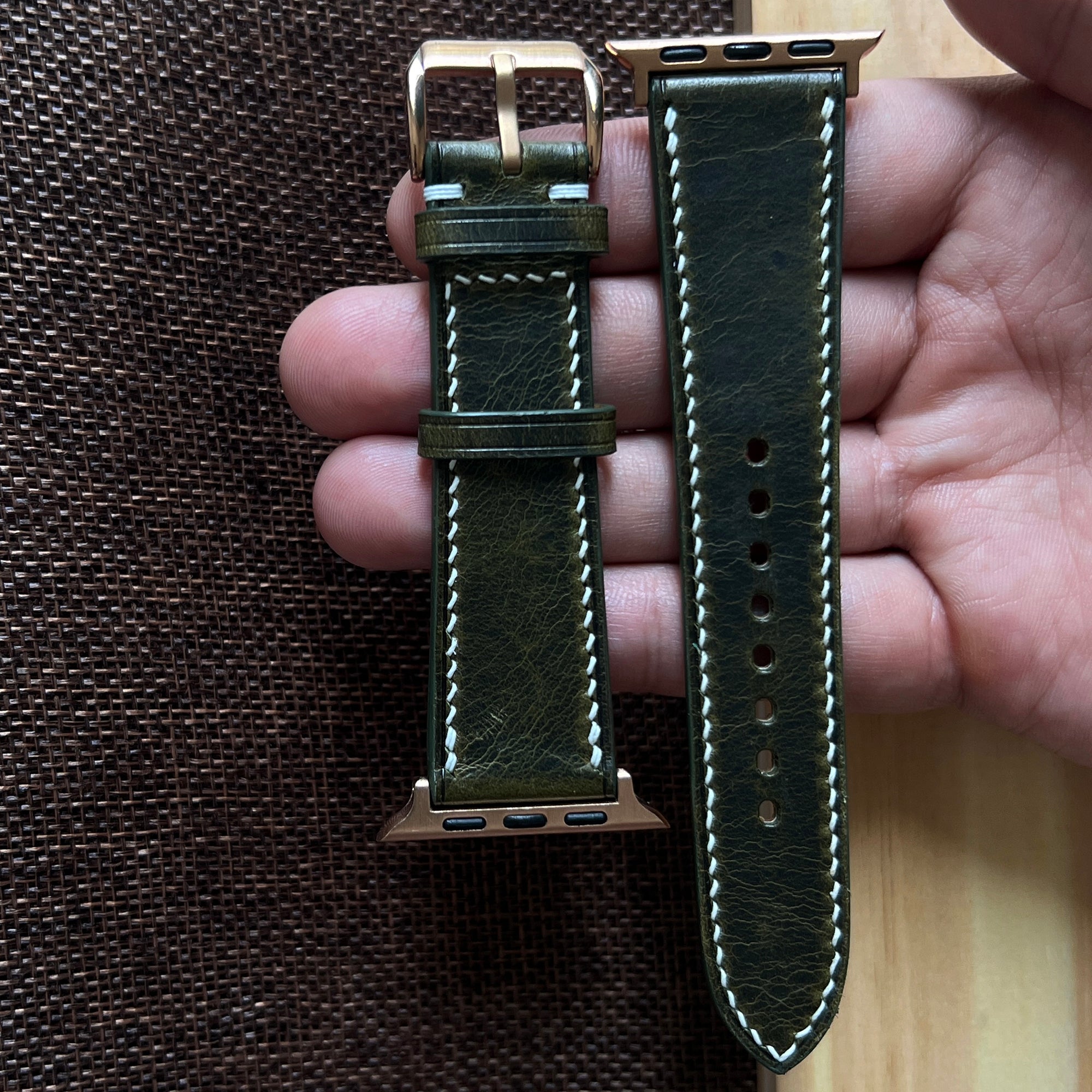 Forest Waxed Leather Watch Straps, Premium Handmade Bands