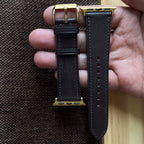 Dark Brown Barenia Leather Watch Straps, Luxury Artisan Craftsmanship