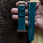 Pine Green Mozart Leather Watch Strap, Authentic Handcrafted Band