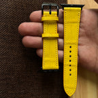 Vibrant Yellow Alligator Leather Watch Strap, Premium Handmade Band