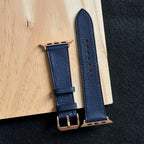 Navy Blue Alran Chevre Leather Watch Straps, Premium Handmade Bands