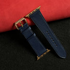 Navy Blue Alran Chevre Leather Watch Straps, Premium Handmade Bands