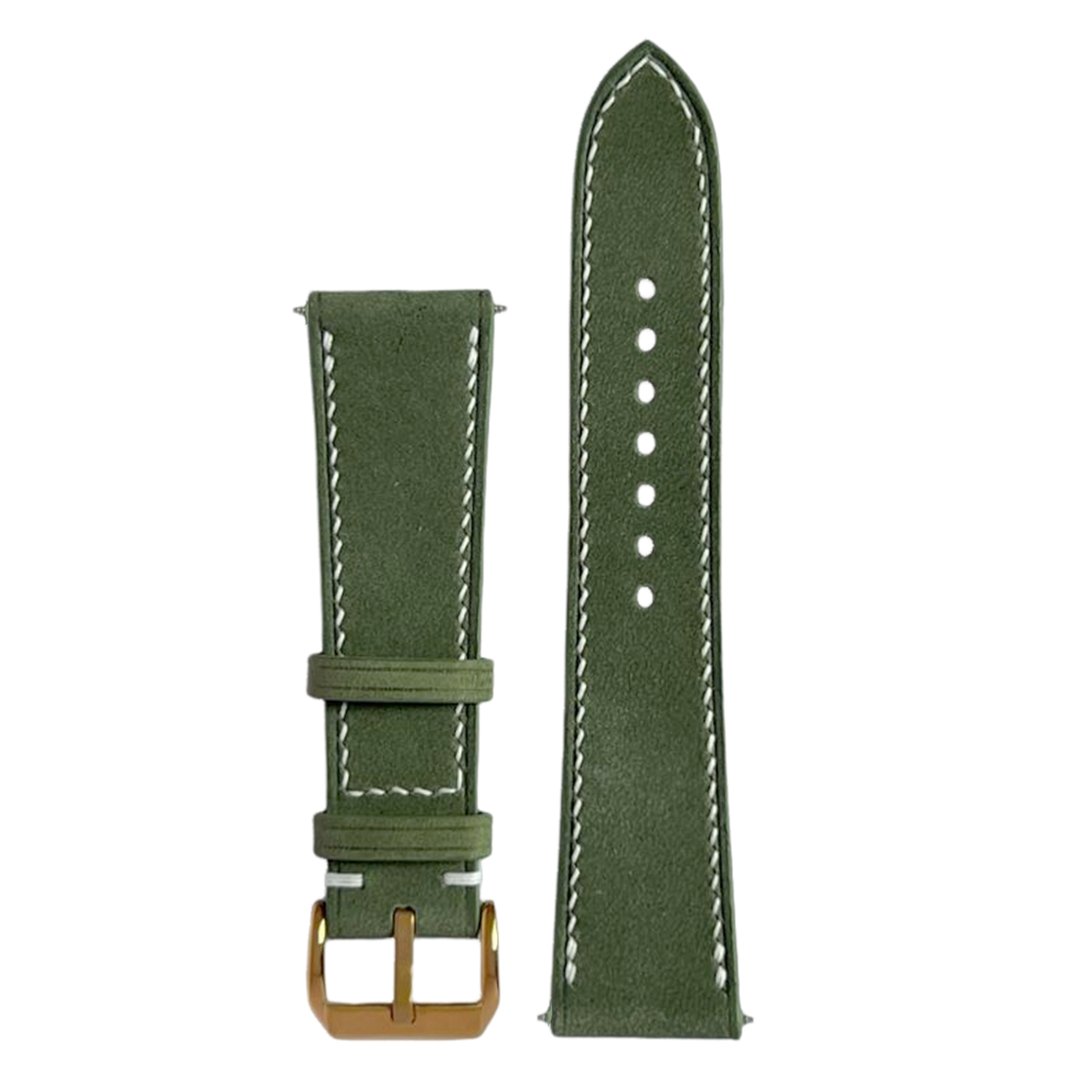 Palace Green Nubuck Leather Watch Strap, Handcrafted Premium Suede Band