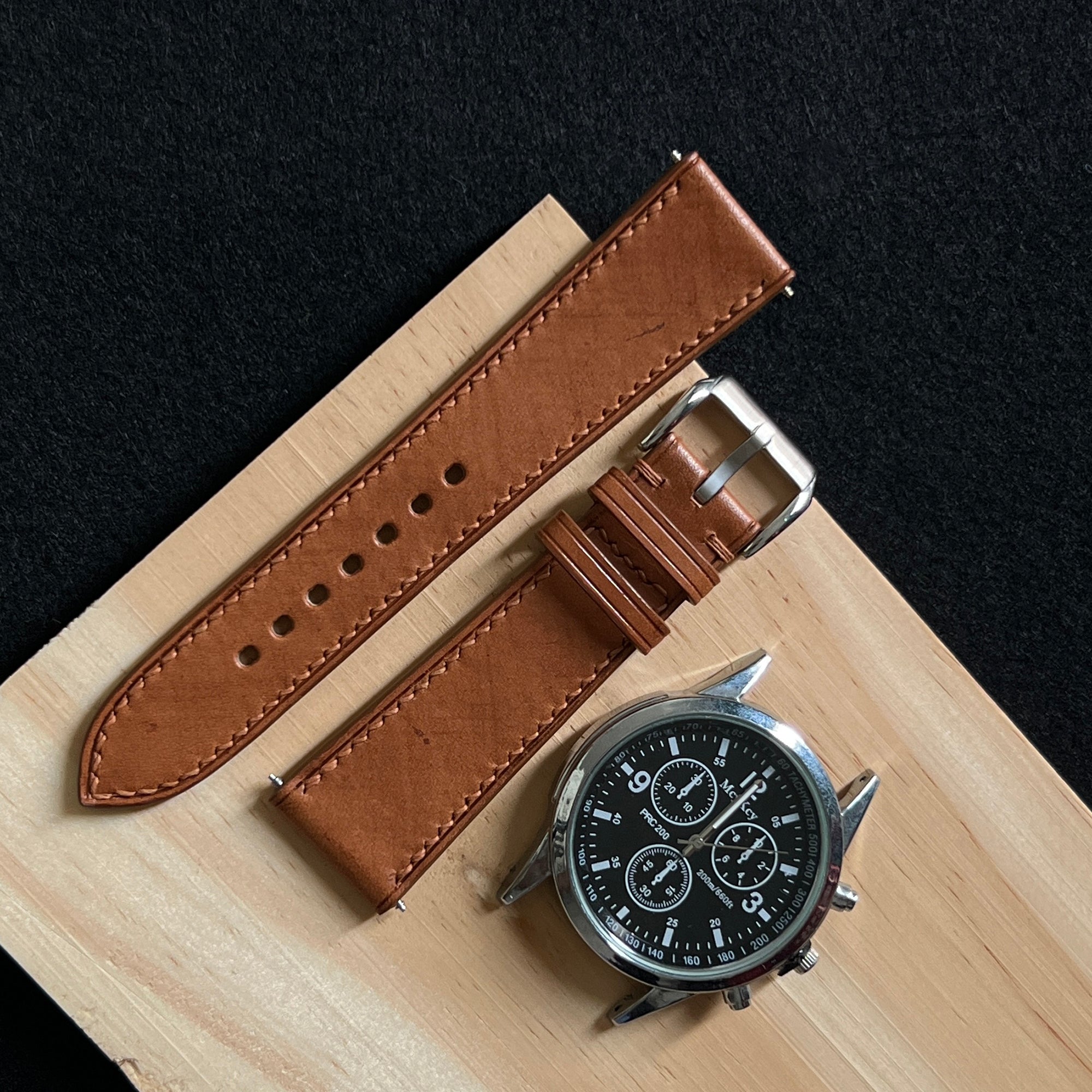 Classic Brown Mozart Leather Watch Strap, Premium Handmade Band