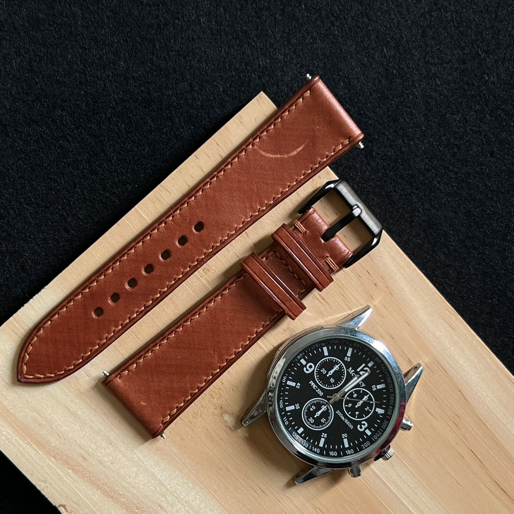 Artisan Dark Brown Mozart Leather Watch Straps, Custom Fit Band