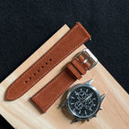 Brown Suede Leather Watch Straps, Premium Handmade Custom Bands