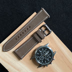 Taupe Alran Sully Leather Watch Band, Artisanal Luxury Replacement Strap