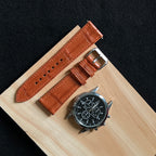 Brown Alligator Leather Watch Strap, Handcrafted Luxury Exotic Skin